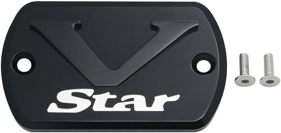 Motorcycle Front Brake Fluid Reservoir Cover for Yamaha V-Star 650 XVS650 1998-2016, V-Star 950 XVS950 2009-2017,V-Star 1100 XVS1100 1999-2009,V-Star 1300 XVS1300 2007-2009