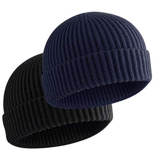 choshion 2PCS 50% Wool Warm Fisherman Beanie for...
