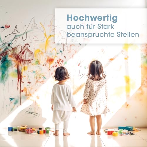 Rapid Teck® 7.43€/m² Selbstklebende Wandschutzfolie - MATT - Transparent/Klar - 63cm Breite - Elefantenhaut Klebefolie - Klarer Wandschutz für Innenräume - Robuste Wandfolie - Leicht anzubringen