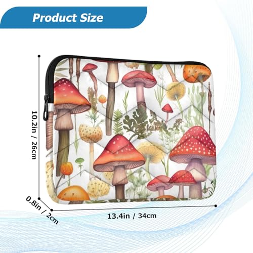 Funda para portátil 13-14 pulgadas impermeable blanca con diseño de hongos miniatura 3