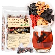 Kidney tea formula Ginseng Six Treasure Tea,Chinese Herbal Tea,Natural Organic Kidney Cleanse Detox Tea for Women & Men 1 Pack/25 Bags