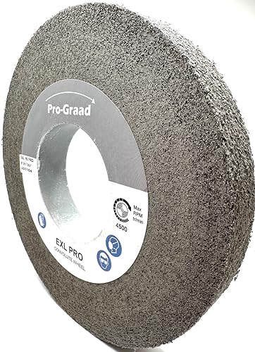 Image of EXL PRO Convolute Deburring Polishing Wheel - 8 inch x 1 inch x 3 inch 9S Fine Silicon Carbide - Professional Grade - Metal Deburring, Finishing and Polishing Wheel - 94908-1 Pack