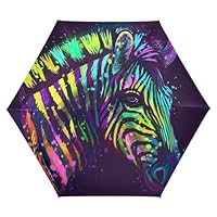 ISAOA Travel Umbrella Abstract Zebra Folding Umbrella Auto Open Close Umbrella,Portable Umbrella,Strong Fiberglass Frame,Reinforced Canopy, UV Umbrella