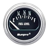 Sunpro CP7950 Electrical Fuel Level Gauge - Black Dial