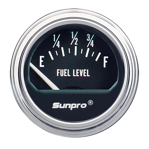 Sunpro CP7950 Electrical Fuel Level Gauge - Black Dial