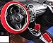 Cdycam Non-Slip Car Decoration Steering Wheel Handbrake Gear Shift Cover Plush New (Red)