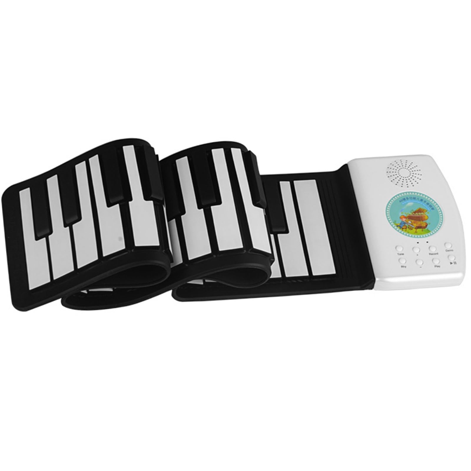 Tastiera Digitale Per Principianti Pianoforte A Mano Con 49 Tasti E Altoparlante Pianoforte Elettronico Portatile Pieghevole Per Principianti Per Esercitarsi(Black)