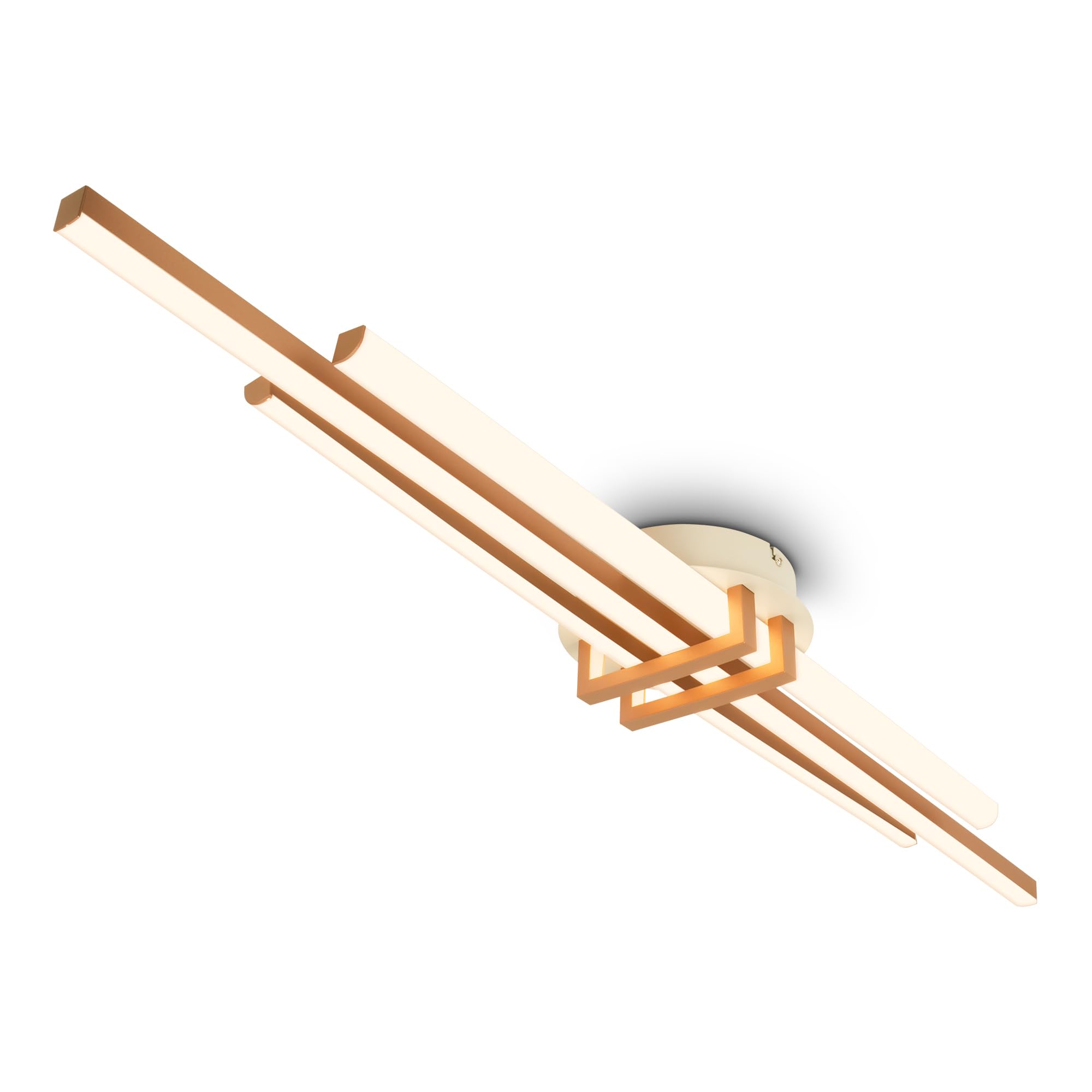 BRILONER - LED Deckenlampe mit warmweißem Licht, Eckprofile, LED Lampe, Deckenleuchte, Wohnzimmerlampe, Schlafzimmerlampe, Küchenlampe, Deckenbeleuchtung, Flurlampe, 98x16x7,5 cm, Coffee