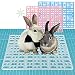 2 Pieces Rabbit Mats for Cages Rabbit Guinea Pig Hamster and Other Small Animal Cage Hole Mat Prevent Pet Skin Disease with 4 Fixed Tabs (Blue)