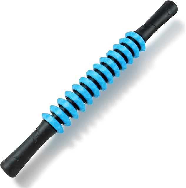 Muscle Roller Stick, Massage Stick for Athletes, Rubber Roller Stick for Exercise Runners, Therapy Manual Massager Stick for Relief Muscle Soreness, Trigger Points, Help Calf, Leg, Back Recovery