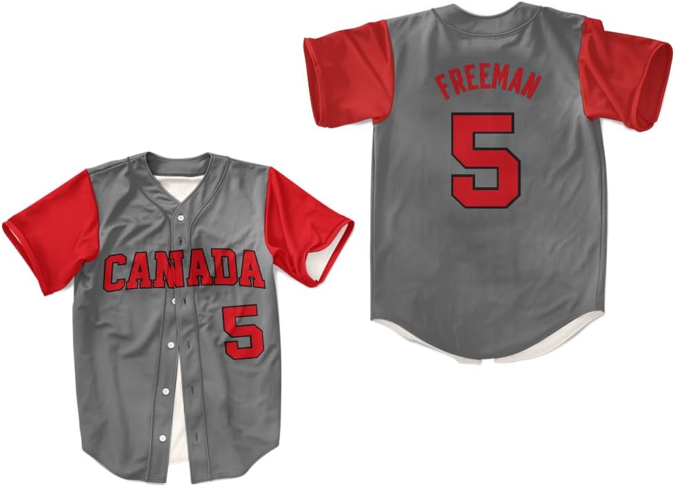 Canadian Canada Baseball Jersey, White with Red Sleeves, Stitch Custom Name