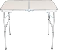 Vista 10 de Henf Mesa plegable de aluminio de 4 pies, mesa de campamento portátil, mesa plegable ligera con asa de transporte, altura ajustable para fiestas