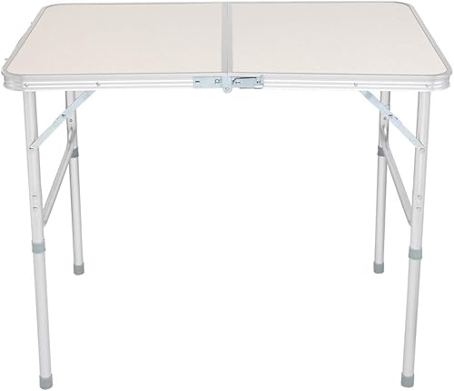 Henf mesa plegable de aluminio de 3 pies, mesa de camping portátil ligera y plegable con asa de transporte, altura ajustable para fiesta, picnic Henf mesa plegable de aluminio de 3 pies, mesa de camping portátil ligera y plegable con asa de transporte, altura ajustable para fiesta, picnic