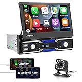 【Android 10.0-Autoradio】: Produktinstallationsgröße ist 178 (Länge) * 50 mm (Höhe), Android 10.0-System, das Ihnen ein neues Autoradio-Erlebnis bietet, 7-Zoll-High-Definition-Falt-Touchscreen unterstützt die Wiedergabe von 1080P-Videos. Die Smart-Navigation mit großem Bildschirm verfügt über 3 USB-Anschlüsse und unterstützt schnelles Aufladen. Unterstützt AUX, U-Disk, Bluetooth-Wiedergabe, mehrere Wiedergabemodi und macht Ihr Fahrleben bequemer