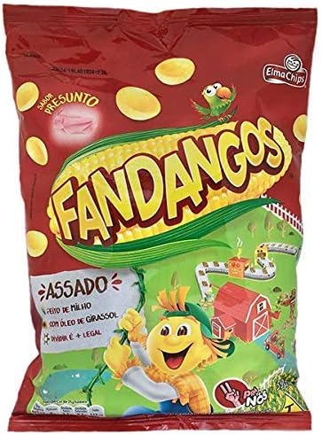 Fandangos Corn Chips - Made in Brazil - 35g Bag Salgadinho Elma Chips Flavor Presunto com Ham e Presunto New