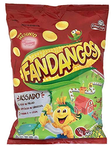Fandangos Corn Chips - Made in Brazil - 35g Bag Salgadinho Elma Chips Flavor Presunto com Ham e Presunto New