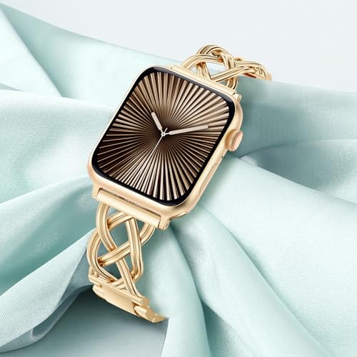 Image of TOYOUTHS Dressy Bracelet Compatible with Apple Watch Bands 38 /40 /41 /42 /44 /45 /46 /49mm Women, Celtic Stainless Steel Metal Fancy Nice Pretty Strap for iWatch Series 11 10 9 8 7 6 5 4 Ultra /SE 3 2 1