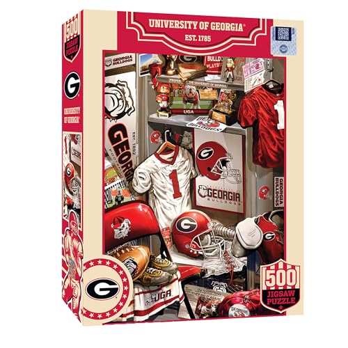 Image of MasterPieces Game Day 500 Piece Jigsaw Puzzle for Adults - NCAA Georgia Bulldogs Locker Room - 15 inchx21 inch
