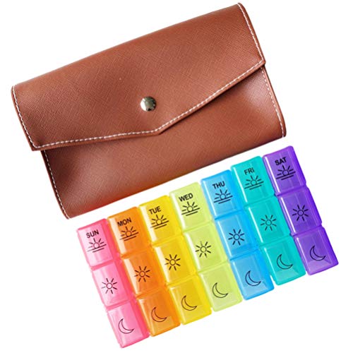 Cabilock Organizador semanal de comprimidos para viagem, 21 grades, portátil, porta-comprimidos, por