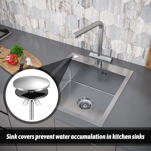 Wasserhahn Lochabdeckung,Hahnlochstopfen,Armaturen-Abdeckung,Blindstopfen Spüle,Locher Schwarz, Für Spülbeckenlochstopfen Für Zuhause Küche Und Bad, Lochabdeckung Spüle (Silber)