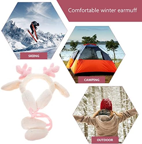 VALICLUD Earmuffs Reindeer Comfortable Girls Colorful Covers Weather Windproof Toddler Girl Earflap Warming Muffs Warmers Adjustable Cold Plush Wrap Outdoor Cover Antler