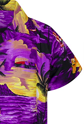 Men's Surfing-Shirt Short-Sleeve Casual-Button-Down Hawaii-Vacation Palms Sunset4