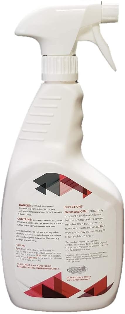Back of GrillMeister bottle showing safety warnings and directions