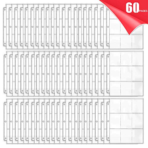 D DACCKIT 1080 Pockets Trading Cards Storage Album Pages Card Collector Coin Holders Wallets Sleeves Card Binder Set Perfect for Sports Cards, Pokemon, YuGiOh, Top Trumps (60 ct.)