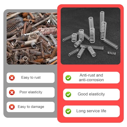 300 Stück Druckfedern Sortiment Kit, 23 Größen Federn Metall Spannfeder, 304 Edelstahl Kleine Federn Set Sprungfeder Set Kit mit Box für DIY Werkzeuge Geräte Handwerkzeuge Auto