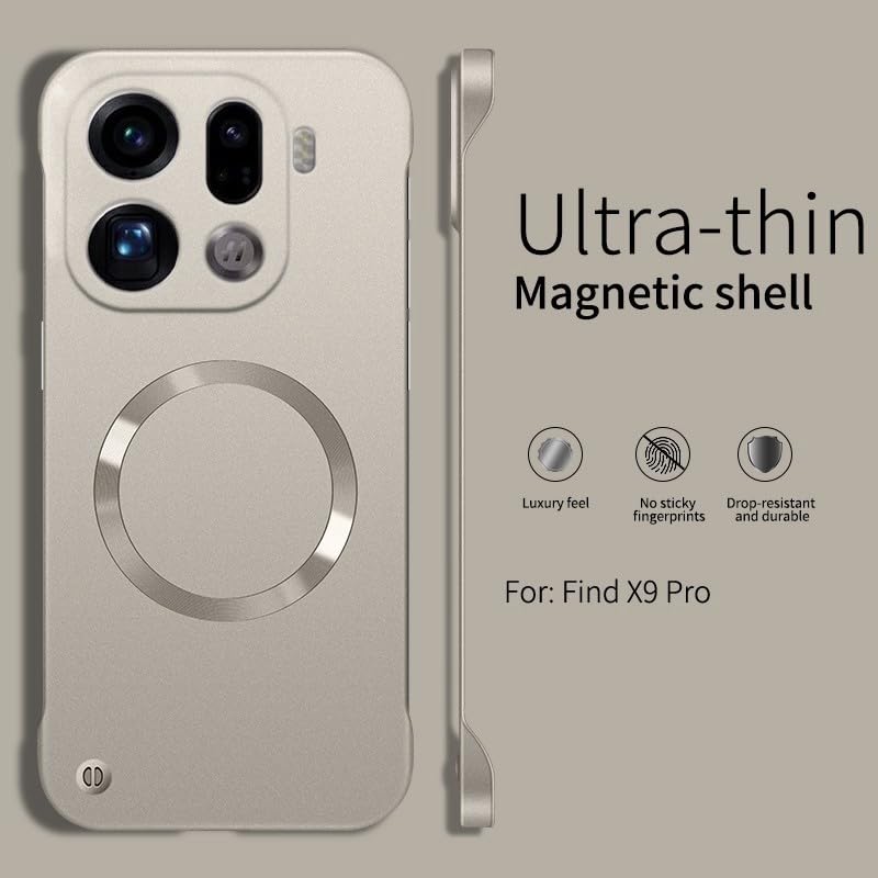 Coque rigide Oppo Find X9 Pro magnétique antichoc couleur or - 2