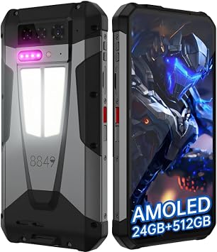8849 Tank 4 هاتف ذكي قوي 5G مع جهاز عرض 720P 100 Lumen 6.78'' AMOLED 512G Android14 11600mAh Dimensity 7300 120Hz