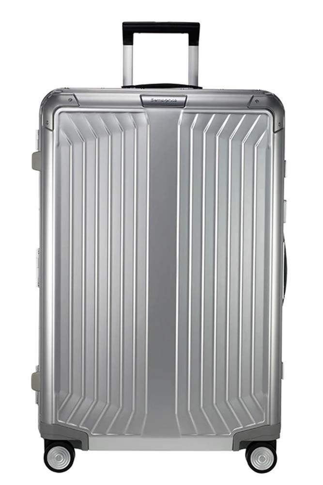 Samsonite Lite-Box Alu Trolley (4 ruote) 69cm - Valigia Rigida con Chiusura TSA Integrata - 71L - Argento Metallizzato
