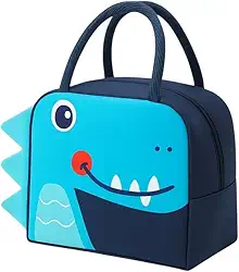 Lancheira Térmica Infantil Com Desenho 3D Bolsa Escolar Impermeável com Alça Resistente (Azul (Dinossauro))
