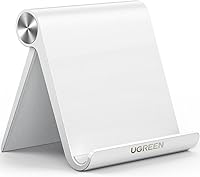 UGREEN Adjustable Tablet Stand Holder for iPad Pro 11" Air Mini iPhone 16/15/14 - Portable Foldable Desk Dock White