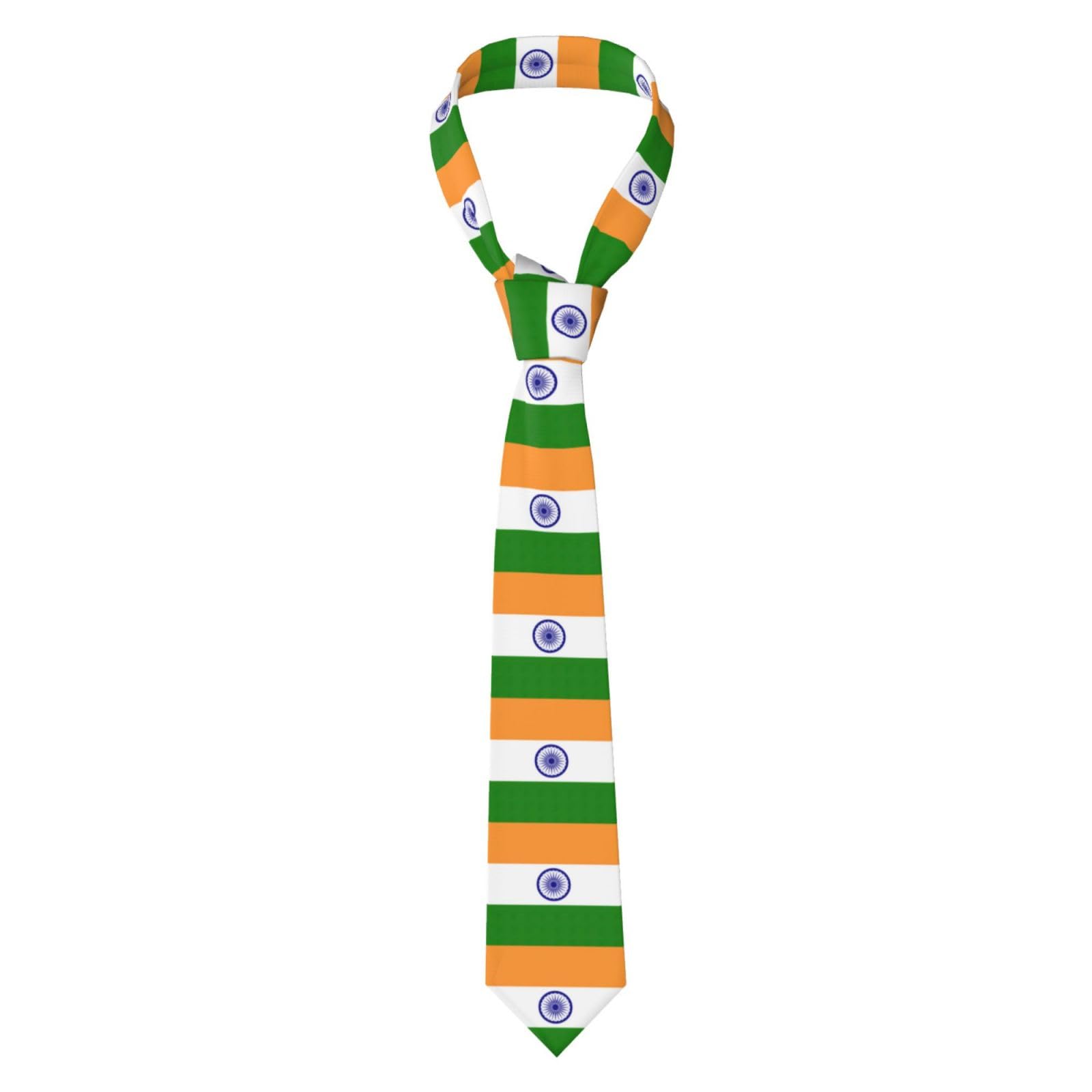 Wurton Unisex Indian Flag Malaysia Flag Print Men's Novelty Necktie Funny & Formal Neckties For Weddings, Business Parties Gift, One Size