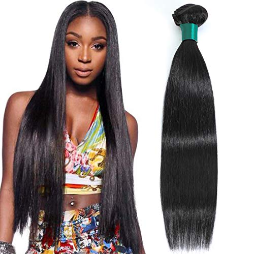 Misoun Hair Malaysian Virgin Hair Straight Hair One Bundle 16inch 100% Unprocessed Virgin Human Hair Extension Weave Weft Natural Color (100+/-5g)/bundle Can be Dyed and Bleached