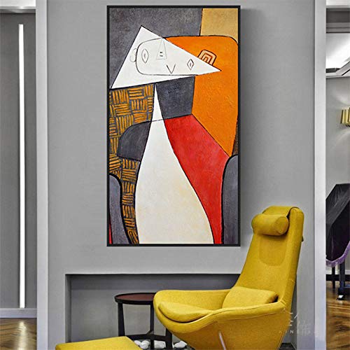 Grand tableau Pablo Picasso fait main, toile géométrique 100x200
