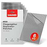 GAUDER Fliegengitter Reparatur Sticker - Insektenschutzgitter Reparatur Set aus Glasfaser selbstklebend - Reparaturklebeband für Fliegengitter Tür und Fenster (6 Stück - 130 x 180 mm)