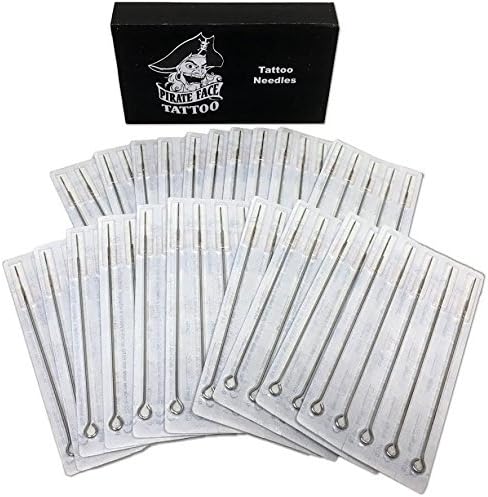 PFT (60) Assorted Pre-sterilized Tattoo Needles with (5) Disp Tips and (5) Disposable Ivory/black Long Grip by Pirate Face Tattoo