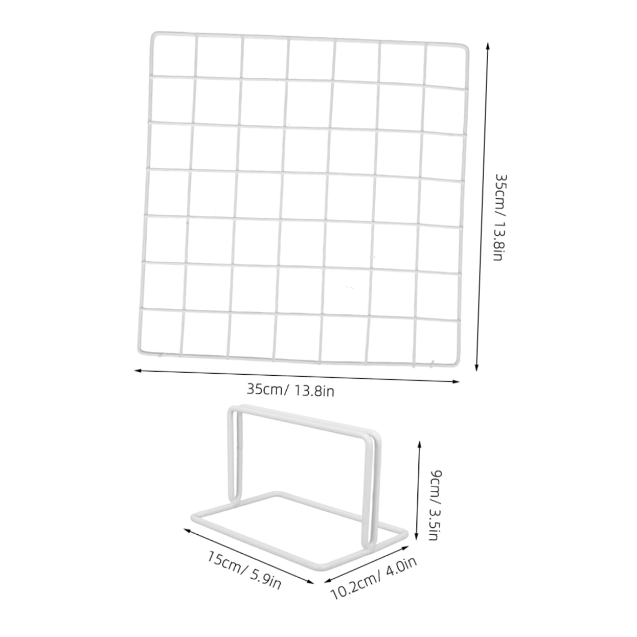 Alipis 2pcs Display Racks Counter Display Holder Stand for Artists Vendors Modern Minimalist Design Metal Grid Panel Home and Shop Use