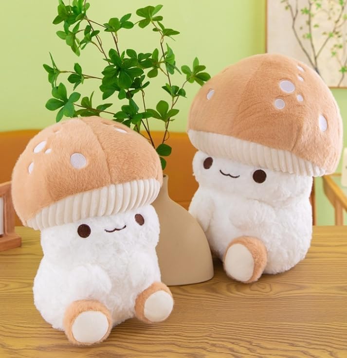 Cute Mushroom Plush Toy, Soft PP Cotton Stuffed Doll, Pink, 6x6x15 Inches, Home Decor Ornament for Youth and Adults