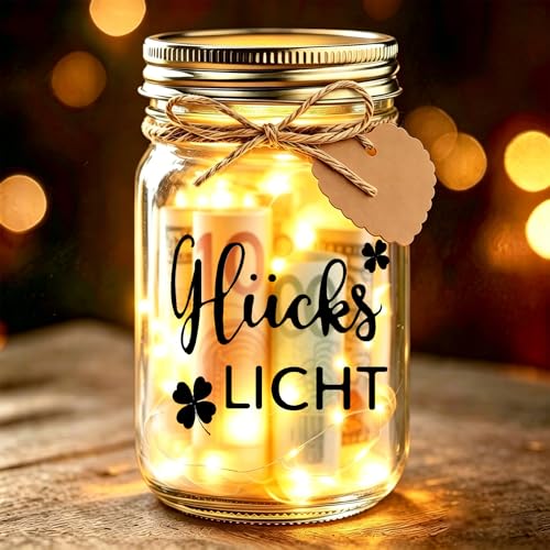 Johiux Glückslicht LED Flaschenlicht Geldgeschenke Geburtstag,Geburtstagsgeschenk für Frauen Männerâ€¦ – Miniatur