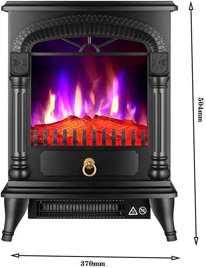 Electric Stove 2000 W Realistic 3D Flame Effect tat Fireplace Heating Wood Flame Effect Three-Sided Glass ding Fireplaces Monochrome Flame (Monochrome