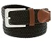 Elastic Fabric Woven Stretch Belt Leather Inlay Multi-Color Options(Black,Medium)