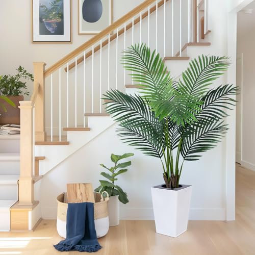 Fake-Palm-Tree-Indoor-5FT-Artificial-Plants-with-White-Tall-Planter-Tall-Faux-Tropical-Areca-with-Lifelike-Leaves-Floor-Plant-Silk-Plant-Artificial-for-Home-Office-Decor Fake Palm Tree Indoor 5FT Artificial Plants with White Tall Planter Tall Faux Tropical Areca with Lifelike Leaves Floor Plant Silk Plant Artificial for Home Office Decor