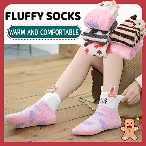 Image of ProEtrade Fuzzy Socks for Women Teen Girls Fluffy Christmas Cozy Slipper Cabin Soft Winter Warm Fleece Socks
