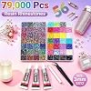 79000Pcs 56 Colors Rhinestones Bedazzling Kit, 3mm Flatback Resin Rhinestones with 3Pcs B7000 Glue Tools All Stored in One Box, Bedazzler Kit with Rhinestones and Tools for DIY Arts Crafts Gifts - 5