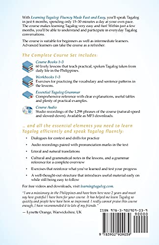 Learning Tagalog - Fluency Made Fast and Easy - Course Book 1 (Book 2 of 7) Color + Free Audio Downl