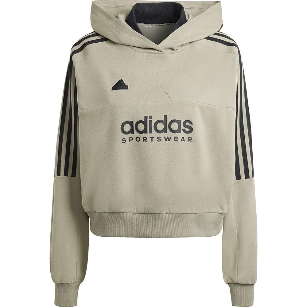 adidas Felpa con Cappuccio Donna Tiro 3-Stripes Loose, Verde