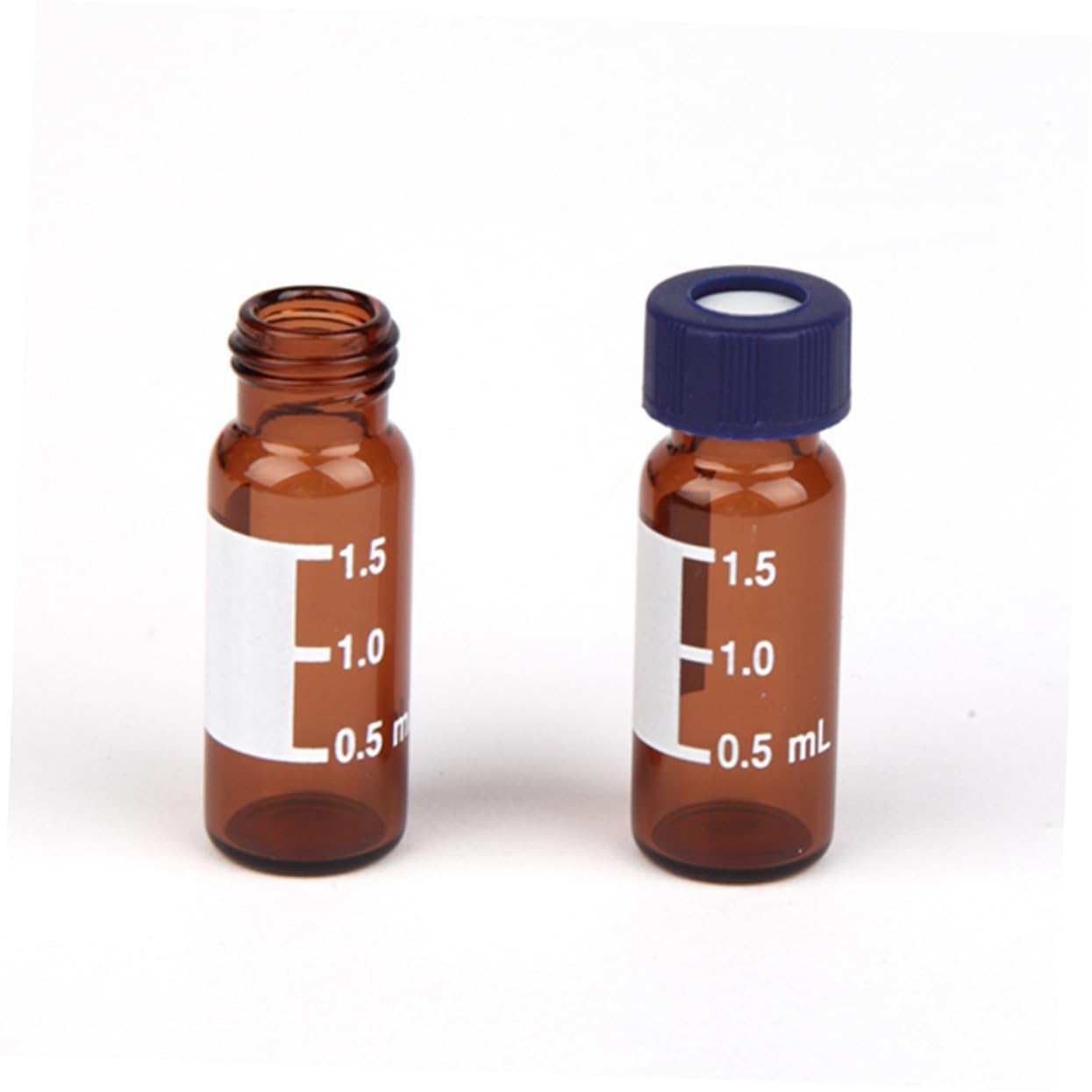 Luxshiny 300pcs Amber Chromatography Vials Liquid Sampling Bottles Caps for Essential Oils Reagents and Laboratory Use